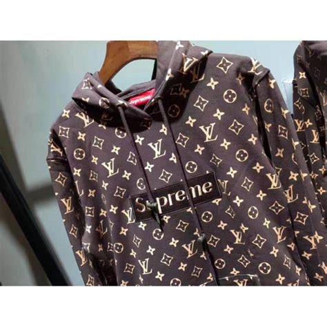 supreme hoodie red louis vuitton|authentic supreme hoodie red.